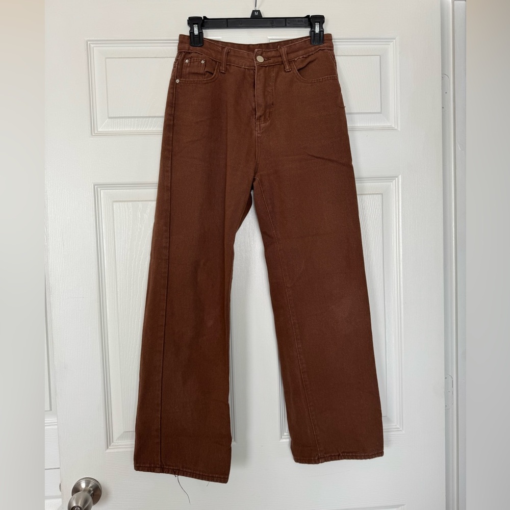 Brown Wide-leg Jeans